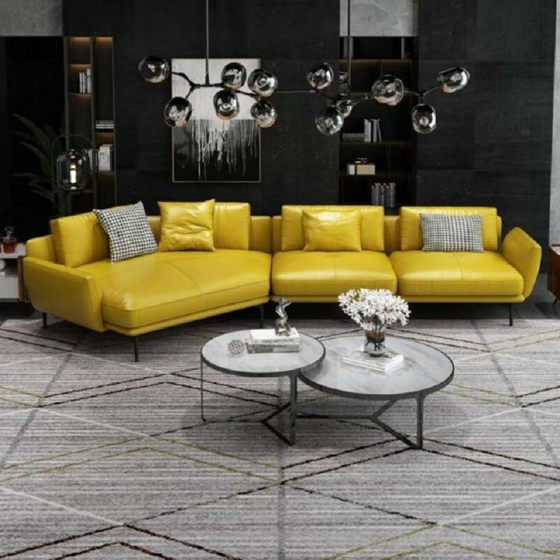 Xlmoebel Ecksofa L-förmiges Ledersofa mit modernem Design für das Wohnzimmer, 1 Teile, Hergestellt in Europa von Xlmoebel