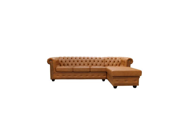 Xlmoebel Ecksofa Leder Chesterfield-Stil Sofa mit eleganter Polsterung und Garnitur, Hergestellt in Europa von Xlmoebel
