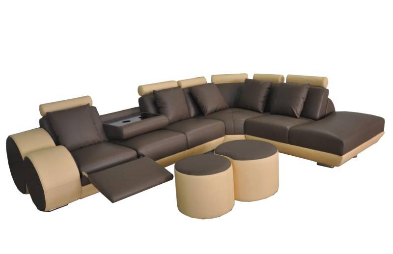 Xlmoebel Ecksofa Leder-Sofa mit USB-Anschluss für das Wohnzimmer in modernem Design, Hergestellt in Europa von Xlmoebel