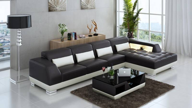 Xlmoebel Ecksofa Leder Wohnlandschaft Polstergarnitur mit USB-Anschluss modern, Hergestellt in Europa von Xlmoebel