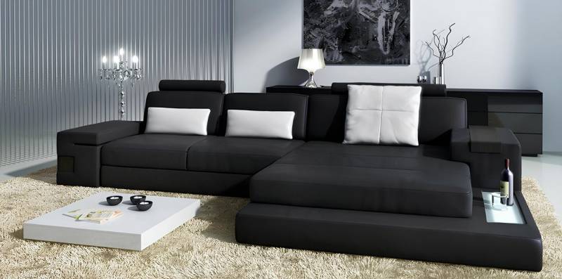 Xlmoebel Ecksofa Ledercouch Ecksofa mit integriertem USB-Anschluss Eckpolstergarnitur, Hergestellt in Europa von Xlmoebel