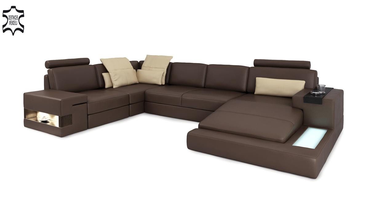 Xlmoebel Ecksofa Ledercouch mit LED-Beleuchtung und USB-Anschluss Ecksofa Bellini Big, Hergestellt in Europa von Xlmoebel