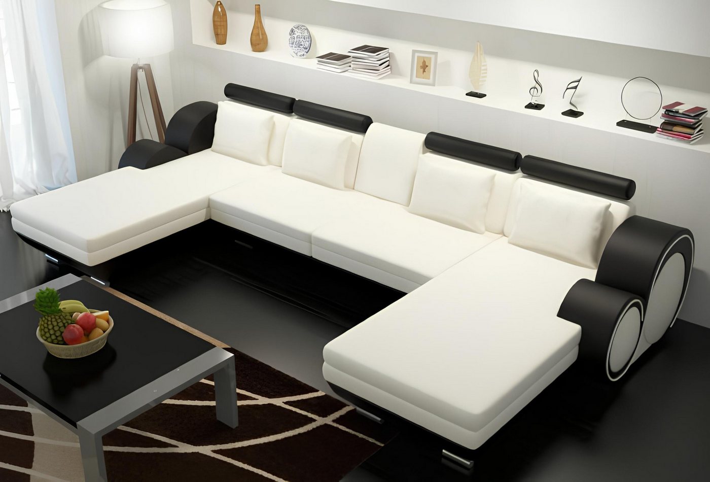 Xlmoebel Wohnlandschaft Ledersofa Berlin in U-Form mit Leder-Eckteil und USB-Anschluss, Hergestellt in Europa Xlmoebel Wohnlandschaft Ledersofa Berlin in U-Form mit Leder-Eckteil und USB-Anschluss, Hergestellt in Europa von Xlmoebel