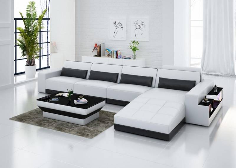 Xlmoebel Ecksofa Ledersofa mit USB-Anschluss und modernem Design für Wohnzimmer, Hergestellt in Europa von Xlmoebel