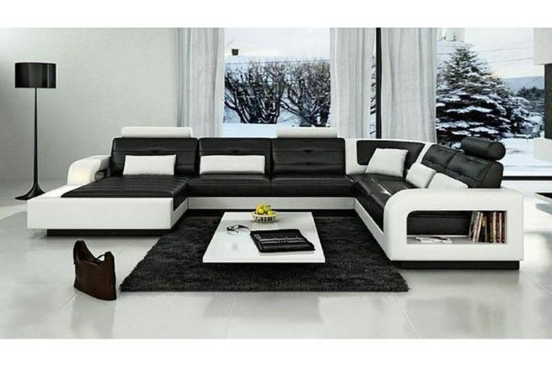 Xlmoebel Wohnlandschaft Ledersofa mit USB Ladefunktion für dein Wohnzimmer - Eckcouch, Hergestellt in Europa von Xlmoebel