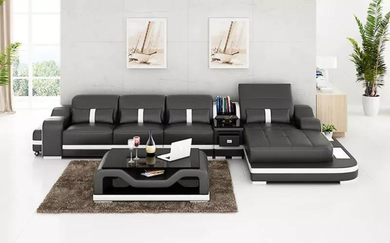 Xlmoebel Ecksofa Moderne Eckcouch aus Leder für das Wohnzimmer - Polstersofa mit Stil, Hergestellt in Europa von Xlmoebel