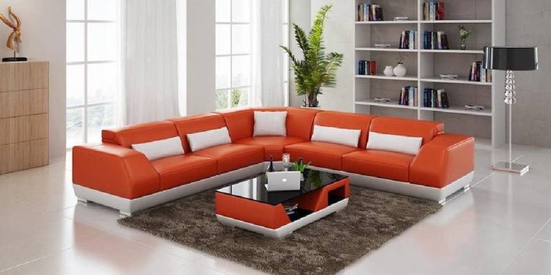 Xlmoebel Ecksofa Moderne Ledercouch mit USB-Anschluss Wohnlandschaft Ecksofa, Hergestellt in Europa von Xlmoebel