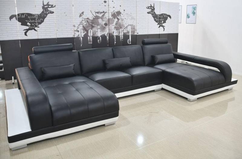 Xlmoebel Ecksofa Modernes Ecksofa aus Leder mit stilvollem Textilbezug - Wohnlandschaft, Hergestellt in Europa von Xlmoebel
