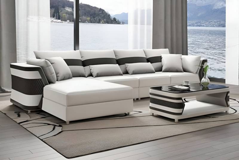 Xlmoebel Ecksofa Modernes Ledersofa L-Form Design Couch für Wohnzimmer, Hergestellt in Europa von Xlmoebel