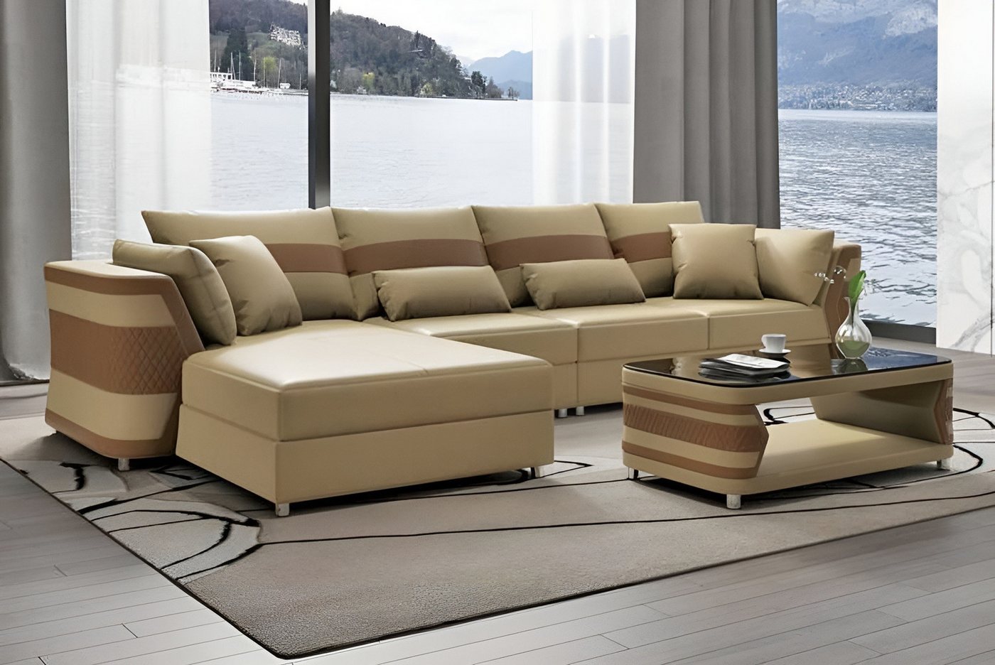 Xlmoebel Ecksofa Modernes Ledersofa L-Form Design Couch für Wohnzimmer, Hergestellt in Europa Xlmoebel Ecksofa Modernes Ledersofa L-Form Design Couch für Wohnzimmer, Hergestellt in Europa von Xlmoebel