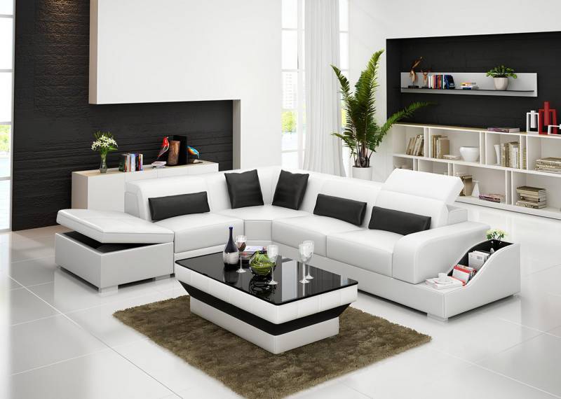 Xlmoebel Ecksofa Modernes Ledersofa in Eckform für Wohnräume - Eckcouch Wohnlandschaft, Hergestellt in Europa von Xlmoebel