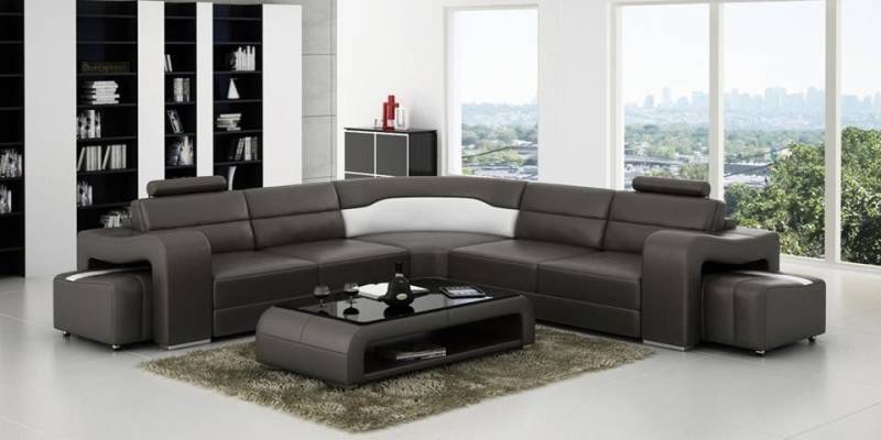 Xlmoebel Ecksofa Modernes Ledersofa mit USB-Anschluss, Ecksofa Wohnlandschaft, Hergestellt in Europa von Xlmoebel