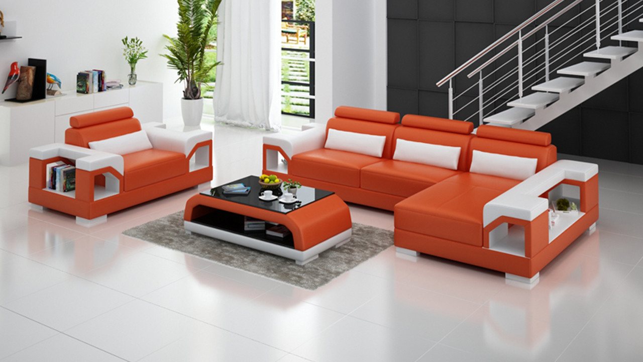 Xlmoebel Ecksofa Modernes Ledersofa mit Wohnlandschaft, Ecksofa und Sessel Set im, Hergestellt in Europa Xlmoebel Ecksofa Modernes Ledersofa mit Wohnlandschaft, Ecksofa und Sessel Set im, Hergestellt in Europa von Xlmoebel