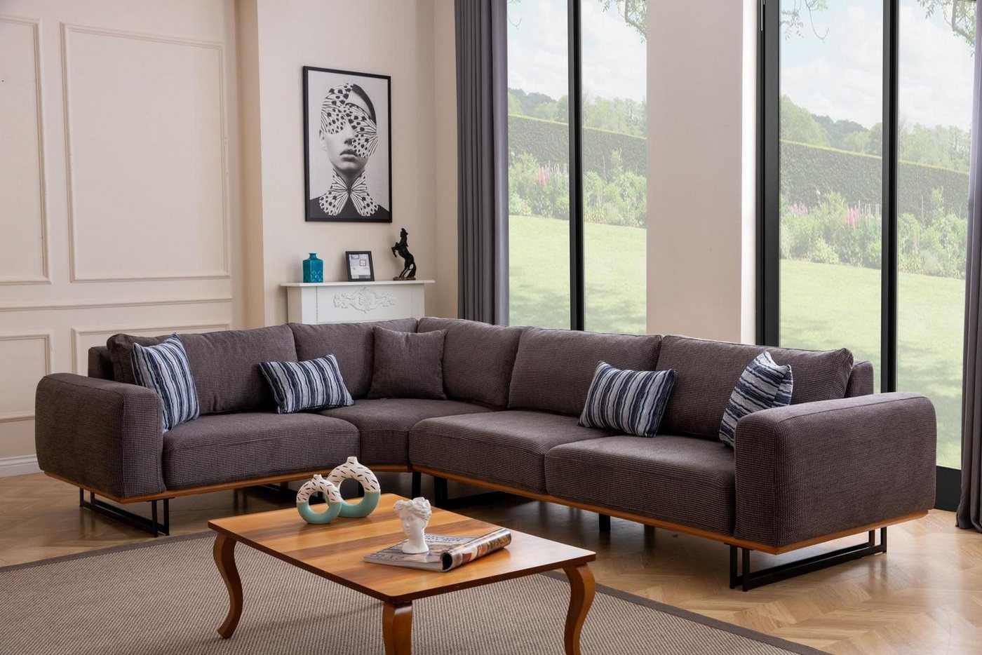 Xlmoebel Ecksofa Modernes Sofa in L-Form Braun Textilpolster Luxus Design, Hergestellt in Europa Xlmoebel Ecksofa Modernes Sofa in L-Form Braun Textilpolster Luxus Design, Hergestellt in Europa von Xlmoebel