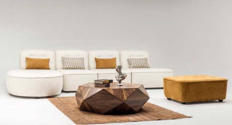 Xlmoebel Polstergarnitur Modulares Ecksofa in L-Form mit modernem Design, inklusive Hocker, aus, (Ecksofa L-form + Hocker), Hergestellt in Europa von Xlmoebel