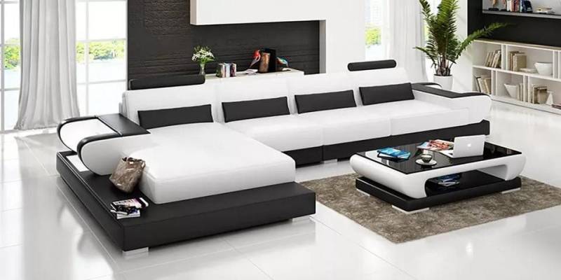 Xlmoebel Ecksofa Neu 2-teiliges Ecksofa Design-Garnitur mit Couchtisch, Hergestellt in Europa von Xlmoebel