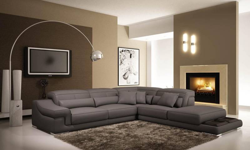 Xlmoebel Ecksofa Neu Leder Textil Ecksofa in L-Form mit modernem Design und, Hergestellt in Europa von Xlmoebel