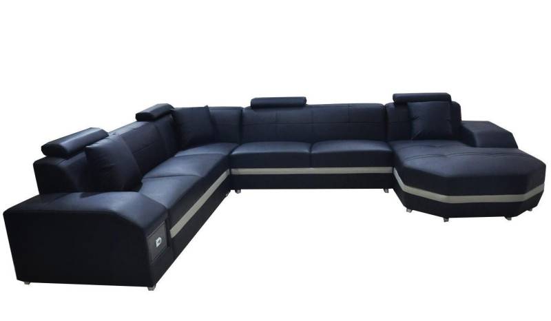 Xlmoebel Wohnlandschaft Neu Moderne U-Form XXL Wohnlandschaft mit Lederecken und Sitzpolstern, 1 Teile, Hergestellt in Europa von Xlmoebel