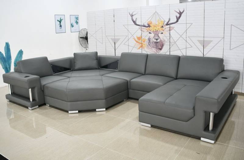Xlmoebel Wohnlandschaft Neue Eckcouch aus Leder für das Wohnzimmer - Ecksofa mit Polsterung, Hergestellt in Europa von Xlmoebel