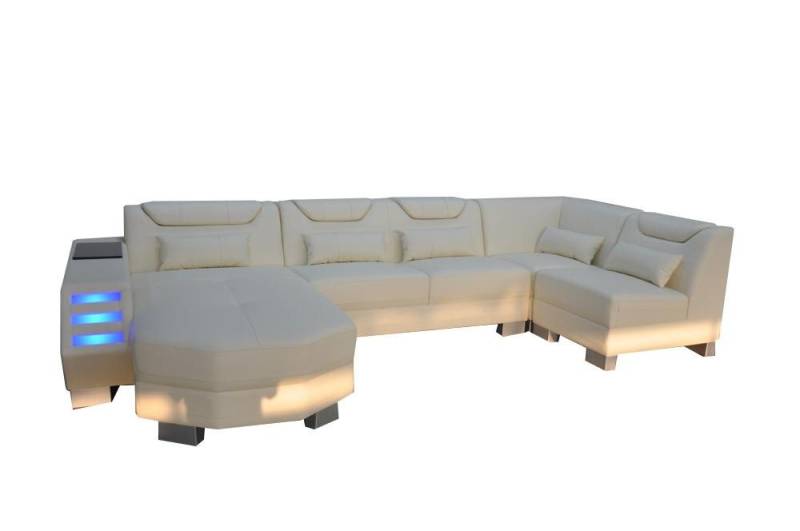 Xlmoebel Ecksofa Neues Ecksofa aus Leder mit Designer-Look und USB-Anschluss, Hergestellt in Europa von Xlmoebel