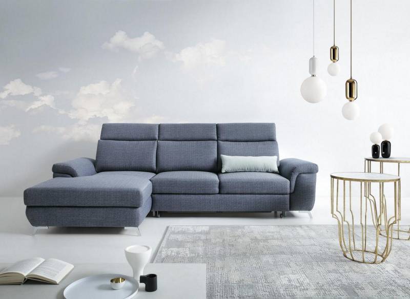 Xlmoebel Ecksofa Neues Ecksofa in Grau für das Wohnzimmer in L-Form mit Textilbezug -, Hergestellt in Europa von Xlmoebel
