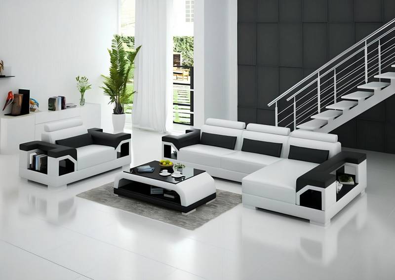 Xlmoebel Ecksofa Neues Ecksofa in L-Form mit Sessel-Set und modernem Leder-Sofa, Hergestellt in Europa Xlmoebel Ecksofa Neues Ecksofa in L-Form mit Sessel-Set und modernem Leder-Sofa, Hergestellt in Europa von Xlmoebel