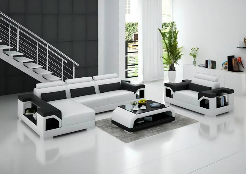 Xlmoebel Ecksofa Neues Ecksofa in L-Form mit Sessel-Set und modernem Leder-Sofa, Hergestellt in Europa Xlmoebel Ecksofa Neues Ecksofa in L-Form mit Sessel-Set und modernem Leder-Sofa, Hergestellt in Europa von Xlmoebel
