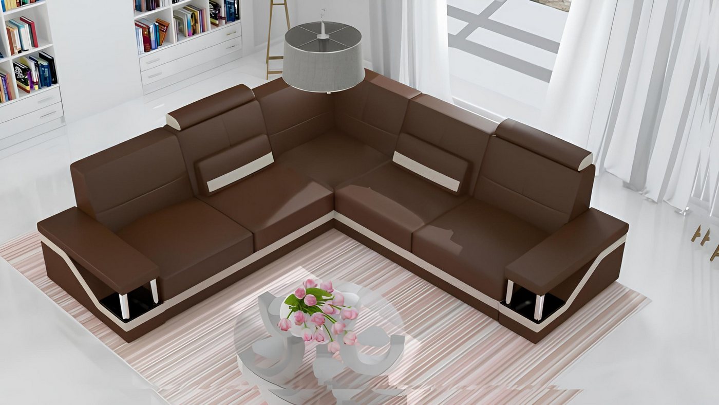 Xlmoebel Ecksofa Neues Ecksofa mit Lederbezug und USB-Anschluss - Eckcouch aus Stoff, Hergestellt in Europa Xlmoebel Ecksofa Neues Ecksofa mit Lederbezug und USB-Anschluss - Eckcouch aus Stoff, Hergestellt in Europa von Xlmoebel