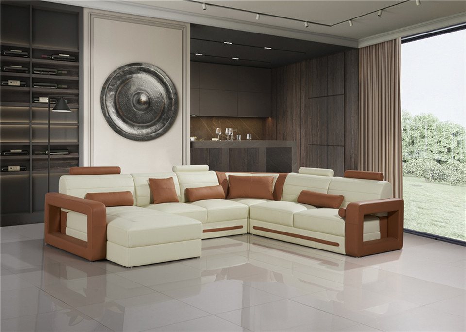 Xlmoebel Wohnlandschaft Neues Wohnlandschafts-Sofa aus Leder in U-Form, Hergestellt in Europa Xlmoebel Wohnlandschaft Neues Wohnlandschafts-Sofa aus Leder in U-Form, Hergestellt in Europa von Xlmoebel
