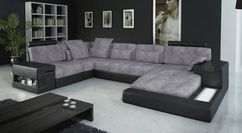 Xlmoebel Wohnlandschaft Neues graues Bellini U-förmiges Designsofa Wohnlandschaft Eckcouch aus, Hergestellt in Europa von Xlmoebel