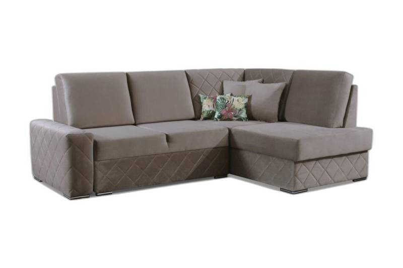Xlmoebel Ecksofa Samt Schlafcouch mit Bettfunktion und Leder-Lounge-Eckkombination, 1 Teile, Hergestellt in Europa von Xlmoebel