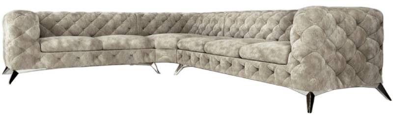 Xlmoebel Ecksofa Samt-Schlafsofa Chesterfield Stoffsofa Sitzgruppe Sofa Wohnlandschaft, Hergestellt in Europa von Xlmoebel