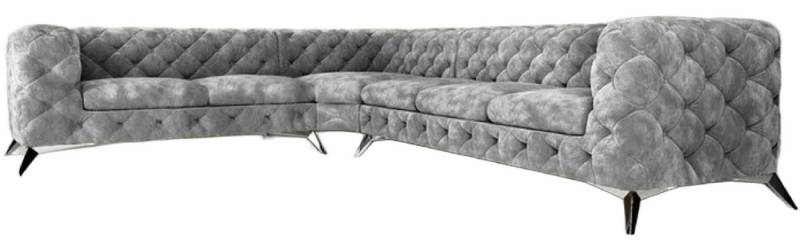 Xlmoebel Ecksofa Samt-Schlafsofa Chesterfield Stoffsofa Sitzgruppe Sofa Wohnlandschaft, Hergestellt in Europa von Xlmoebel