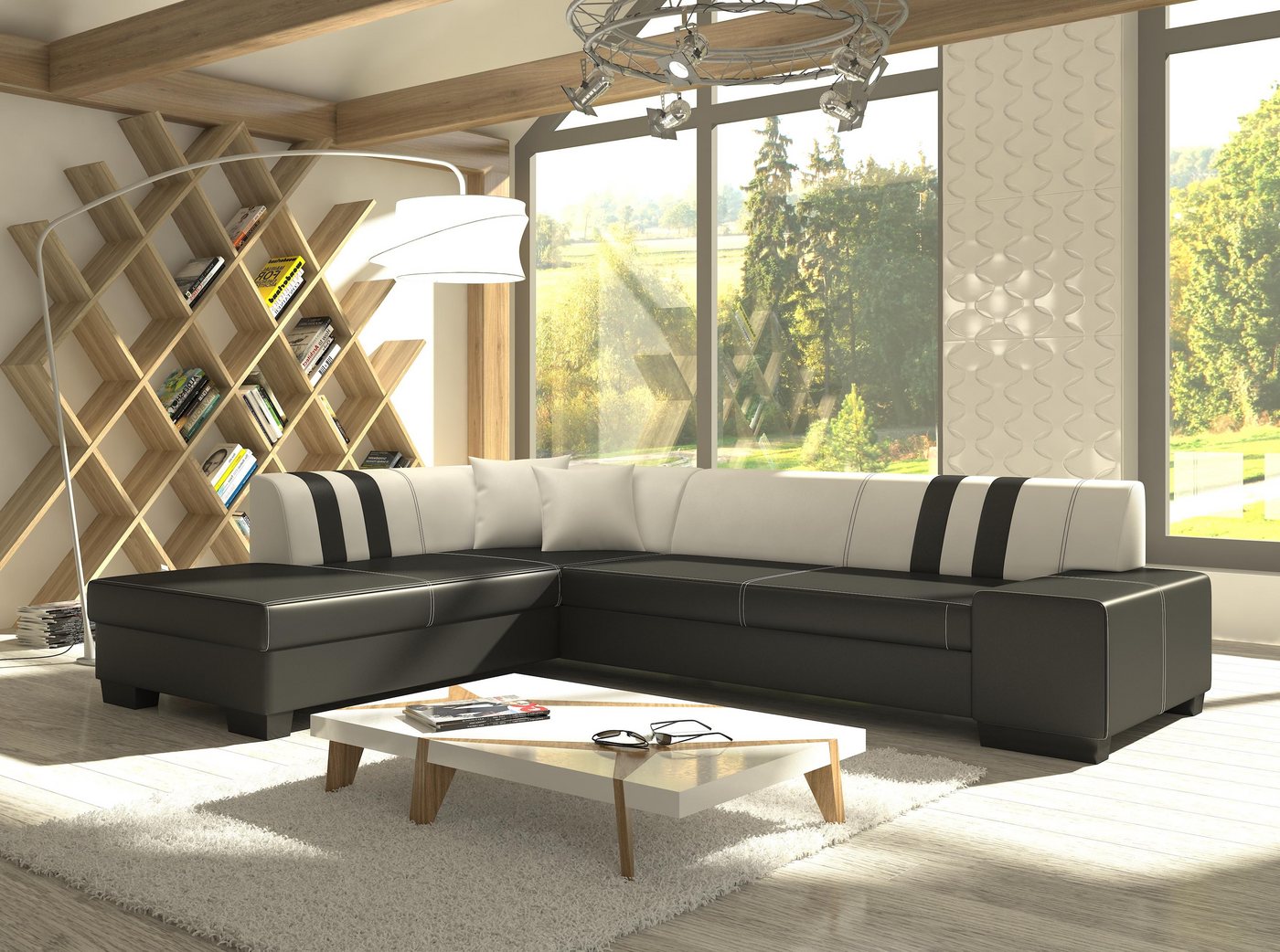 Xlmoebel Ecksofa Schlafcouch mit Bettfunktion – Design Sofa aus Leder oder Textil, Hergestellt in Europa von Xlmoebel