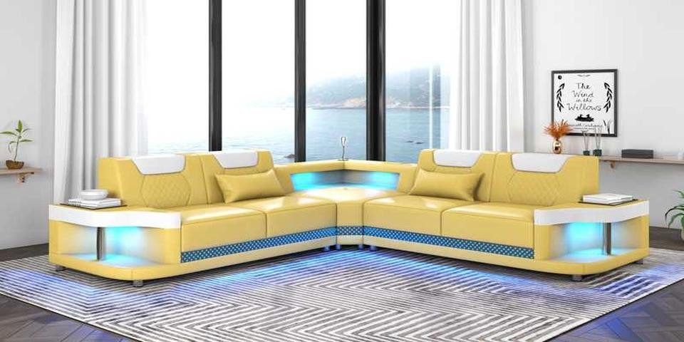 Xlmoebel Ecksofa Schwarzes Ledersofa in L-Form mit LED-Beleuchtung - moderne, Hergestellt in Europa Xlmoebel Ecksofa Schwarzes Ledersofa in L-Form mit LED-Beleuchtung - moderne, Hergestellt in Europa von Xlmoebel