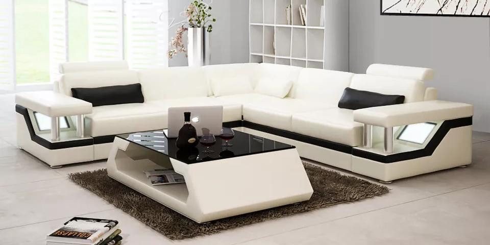 Xlmoebel Ecksofa Sofa-Set mit Lederpolstern in L-Form und passendem Tisch, Hergestellt in Europa Xlmoebel Ecksofa Sofa-Set mit Lederpolstern in L-Form und passendem Tisch, Hergestellt in Europa von Xlmoebel