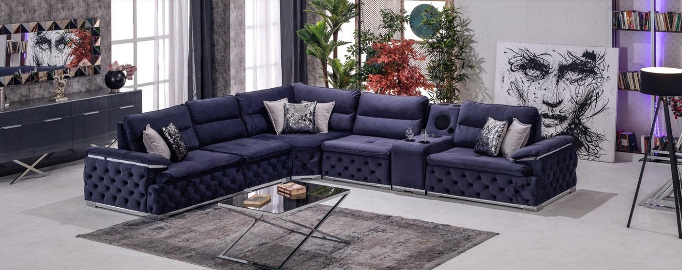 Xlmoebel Ecksofa Sofa in L-Form Chesterfield-Stil italienischen Designer-Möbel, Hergestellt in Europa von Xlmoebel