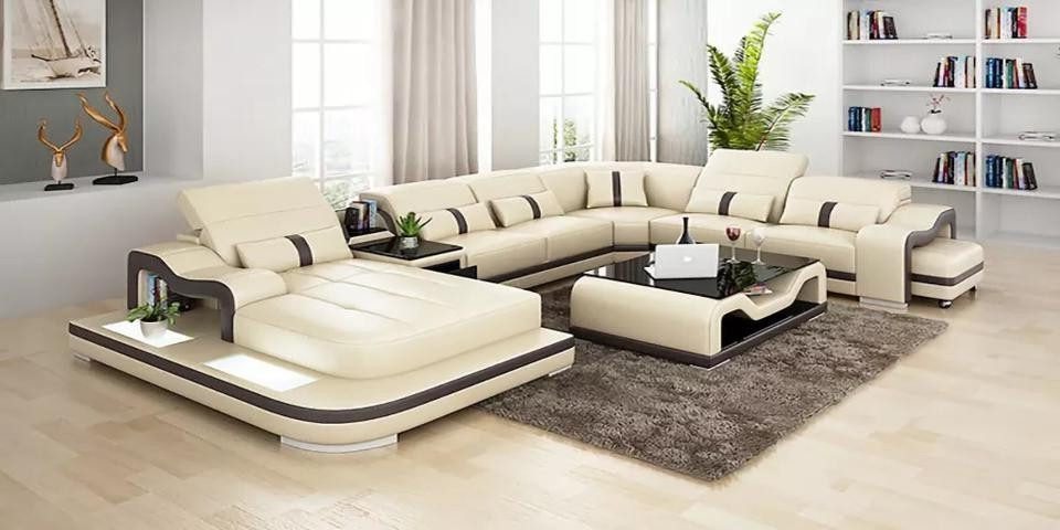 Xlmoebel Wohnlandschaft Sofa in U-Form mit Couchtisch und Hocker, gepolsterte Wohnlandschaft, 1 Teile, Hergestellt in Europa Xlmoebel Wohnlandschaft Sofa in U-Form mit Couchtisch und Hocker, gepolsterte Wohnlandschaft, 1 Teile, Hergestellt in Europa von Xlmoebel