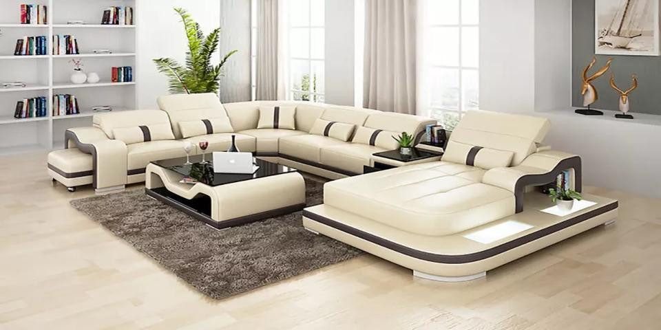 Xlmoebel Wohnlandschaft Sofa in U-Form mit Couchtisch und Hocker, gepolsterte Wohnlandschaft, 1 Teile, Hergestellt in Europa Xlmoebel Wohnlandschaft Sofa in U-Form mit Couchtisch und Hocker, gepolsterte Wohnlandschaft, 1 Teile, Hergestellt in Europa von Xlmoebel