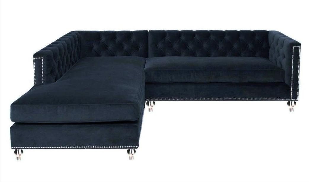 Xlmoebel Chesterfield-Sofa Sofa mit Ecke Wohnzimmer Set Sofa Ecksitzgruppe Polsterung Samt Stoff, Hergestellt in Europa Xlmoebel Chesterfield-Sofa Sofa mit Ecke Wohnzimmer Set Sofa Ecksitzgruppe Polsterung Samt Stoff, Hergestellt in Europa von Xlmoebel