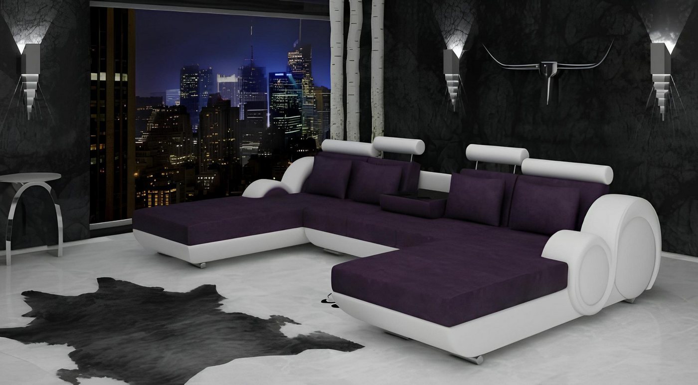 Xlmoebel Wohnlandschaft Stoffsofa Berlin in U-Form mit USB-Ecksofa, Designer-Sofa Garnitur, Hergestellt in Europa von Xlmoebel