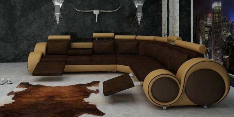 Xlmoebel Ecksofa TEXTILES SOFA mit USB DESIGNERSOFA SET LEDER ECKSOFA WOHNLANDSCHAFT, Hergestellt in Europa von Xlmoebel