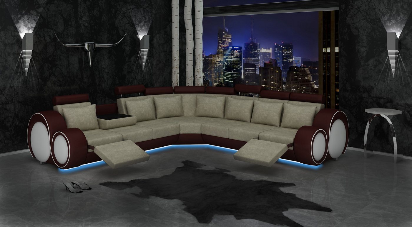 Xlmoebel Ecksofa TEXTILES SOFA mit USB DESIGNERSOFA SET LEDER ECKSOFA WOHNLANDSCHAFT, Hergestellt in Europa Xlmoebel Ecksofa TEXTILES SOFA mit USB DESIGNERSOFA SET LEDER ECKSOFA WOHNLANDSCHAFT, Hergestellt in Europa von Xlmoebel