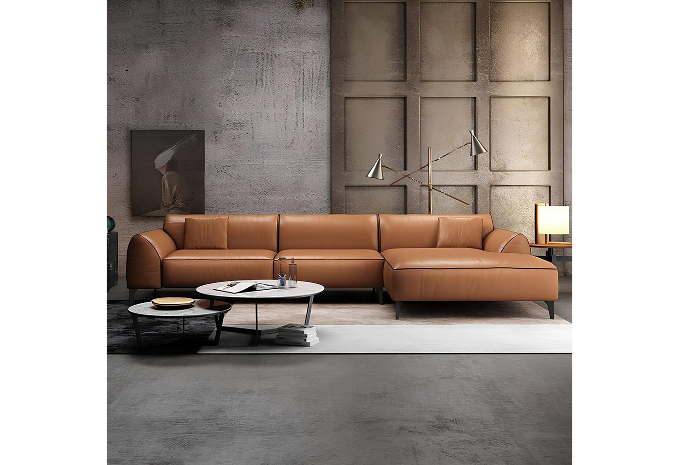 Xlmoebel Ecksofa Wohnlandschaft Sofa Polsterung Stoff Leder Sitzgruppe Ecksofa L-Form, Hergestellt in Europa von Xlmoebel
