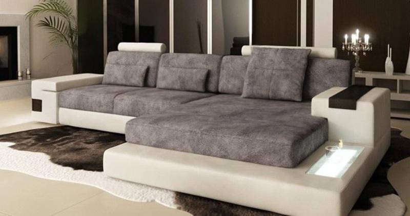 Xlmoebel Ecksofa Wohnlandschaft in L-Form mit extragroßem XXL-Textil-Sofa, Hergestellt in Europa von Xlmoebel