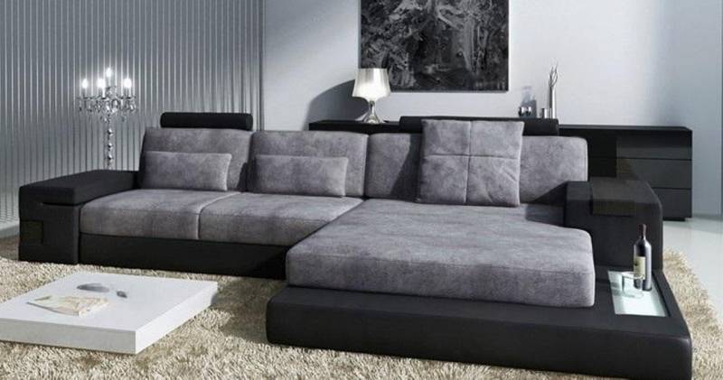 Xlmoebel Ecksofa Wohnlandschaft in L-Form mit extragroßem XXL-Textil-Sofa, Hergestellt in Europa von Xlmoebel