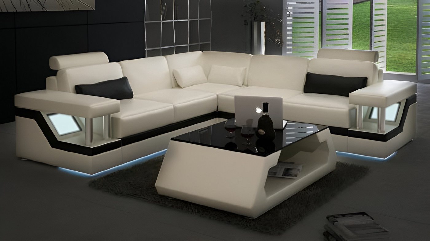 Xlmoebel Ecksofa XXL Ledersofa mit USB Eckcouch Leder Sofa in L-Form Luxus, Hergestellt in Europa von Xlmoebel