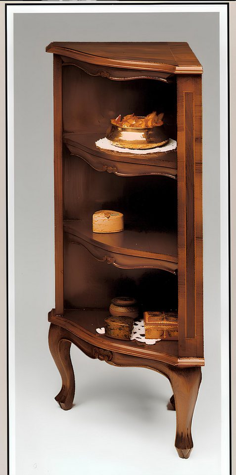 Xlmoebel Eckvitrine Regal für die Ecke - Holzregal für die Wand mit barockem Design (Eckschrank) Hergestellt in Europa von Xlmoebel