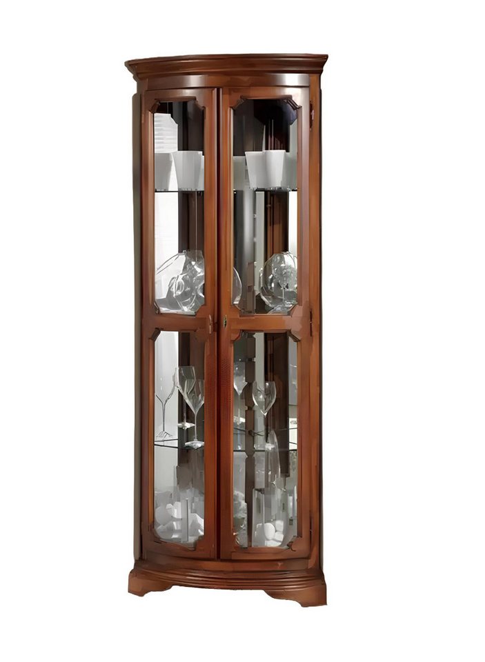 Xlmoebel Eckvitrine Traditionelle Holzmöbel Eckvitrine in Braun - Vitrineschrank (1-St., Eckvitrine) Hergestellt in Europa von Xlmoebel