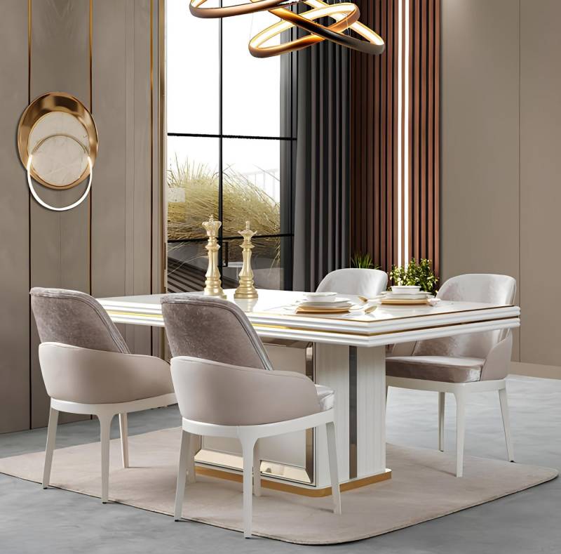 Xlmoebel Essgruppe 5-teiliges Esszimmer-Set mit Esstisch und Stühlen, (5tlg. Esszimmer Set (Esstisch + 4x Stühle), Hergestellt in Europa von Xlmoebel